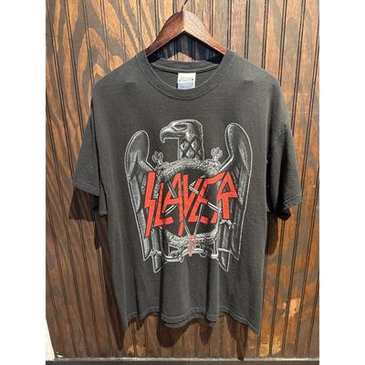 Vintage Slayer Band Tee Hanes Heavyweight Black Graphic T-Shirt 90s Thrash Metal