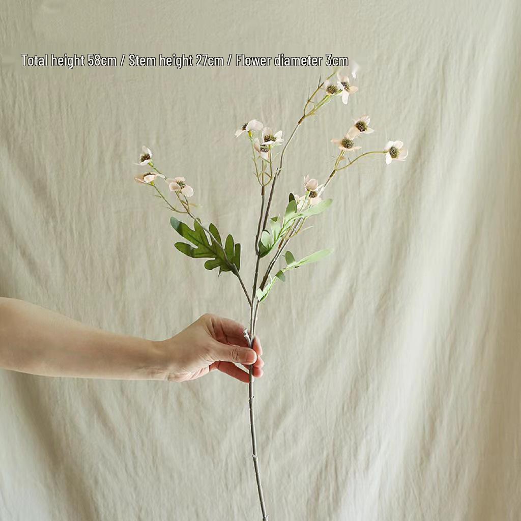 Retro Pastoral Artificial Plum Blossom Floral Ornaments - Small Decorative Flowers for Photography, Living Room, or Dining Table Arrangement