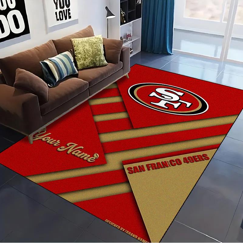 Benutzerdefinierter San Francisco 49ers Teppich für Wohnzimmer, Schlafzimmer, Zuhause, Sofa-Dekoration, Rutschfeste Bodenmatte für Kinder