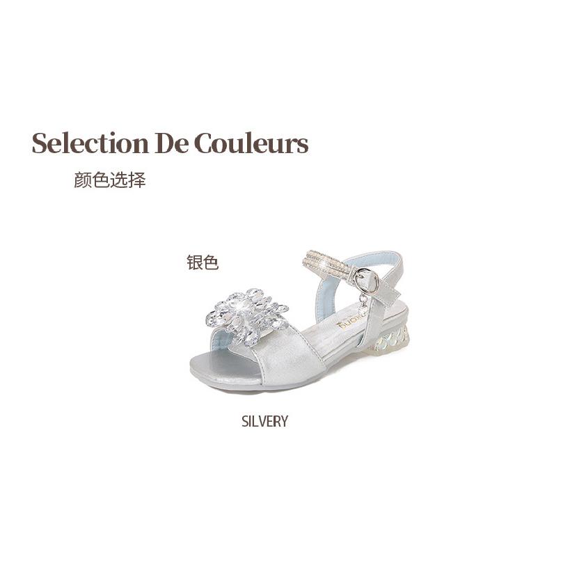 Summer Girls Princess Sandals Crystal Flower Sandals Children's Shoes Baby Girl Rhinestone Sandals Crystal Shoes