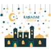 Multicolor Eid Mubarak Wall Stickers Star Moon Lantern Castle Ramadan Kareem Decals Eid Al-fitr Accessories Mural Bedroom