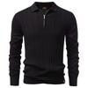 AIOPESON Premium Solid Color Polo Men Slim Fit Henley Long Sleeve Luxury Textured Fabric Business Casual Mens Polo Shirts