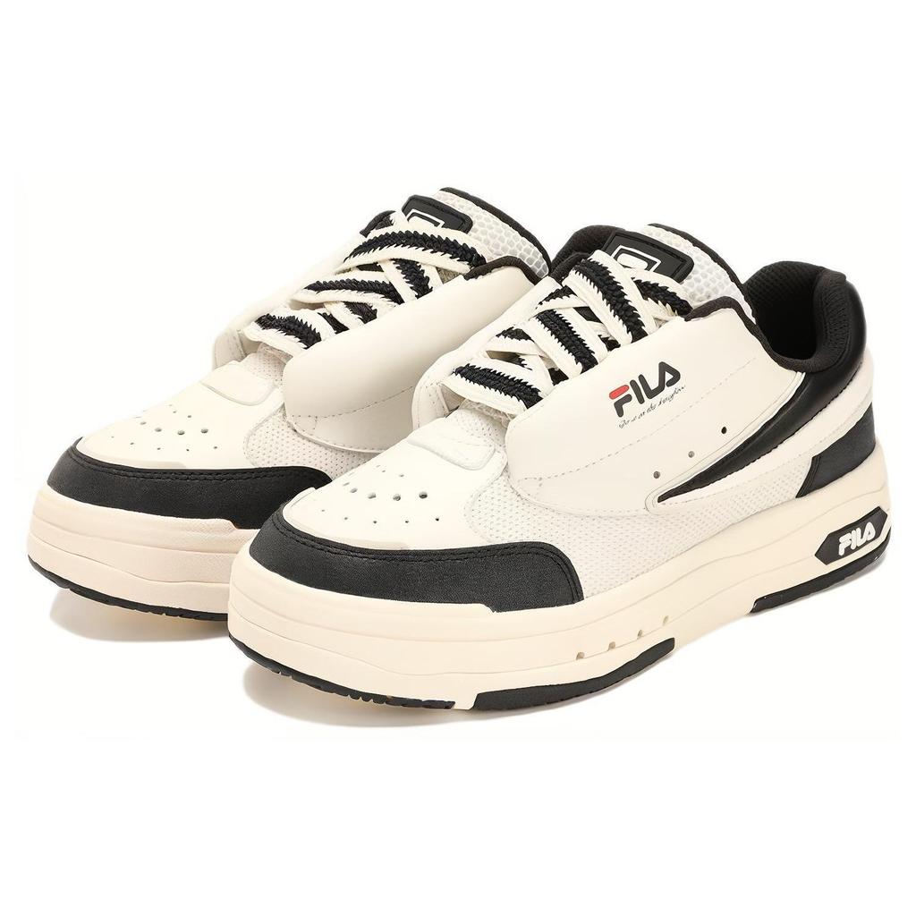 FILA Mix Fabric Synthetic Leather Sports Fashion Comfortable Wear-Resistant Breathable Low-Top Casual Shoes Women sneaker Black White F12W324203FWV