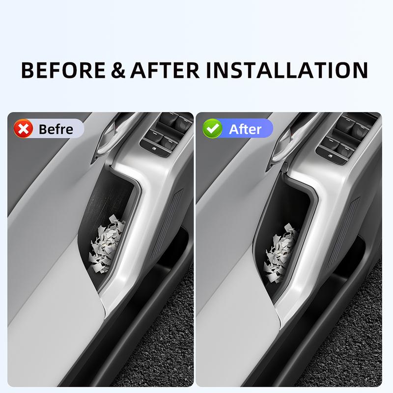 4PCS Black Silicone Door Storage Tray For Toyota RAV4 2026-2028 Car Four Inner Door Handle Pocket Organizer Interior Accessories