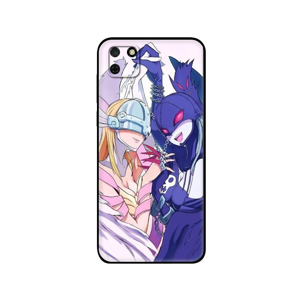 Schwarze TPU-Hülle für Huawei Y9S Y6S Y8S Y5P Y7P Y8P Hülle für Huawei Y5 lite Prime 2018 Y6 2019 Cover Japanisches Anime Digimon