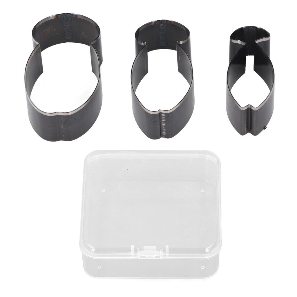 3 Pcs Set Leather Cutting Die Fish Shaped 76 70 61mm Long Alloy Steel Hollow Punching Tool for