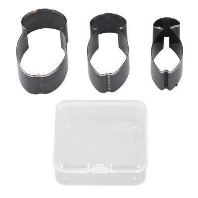 3 Pcs Set Leather Cutting Die Fish Shaped 76 70 61mm Long Alloy Steel Hollow Punching Tool for