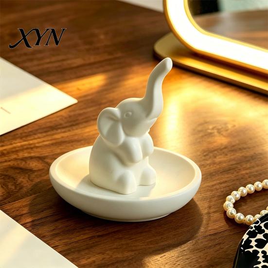 Bandeja de Joias Multicor, Bandeja de Armazenamento, com Design de Elefante de Nariz Levantado, Estojo à Prova d'Água, Organizador Compacto para Anéis, Brincos, Pulseiras, Decorativo