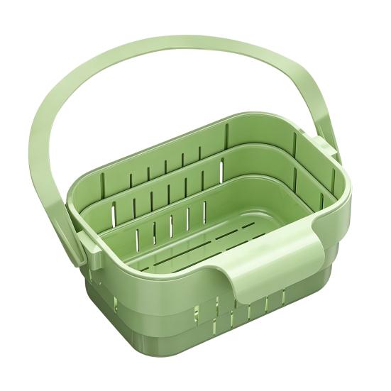 Yousheng Hanging Drain Basket, Foldable with Reinforced Handle Design, Retractable Waterproof Moisture-Proof Basket for Bathroom Kitchen