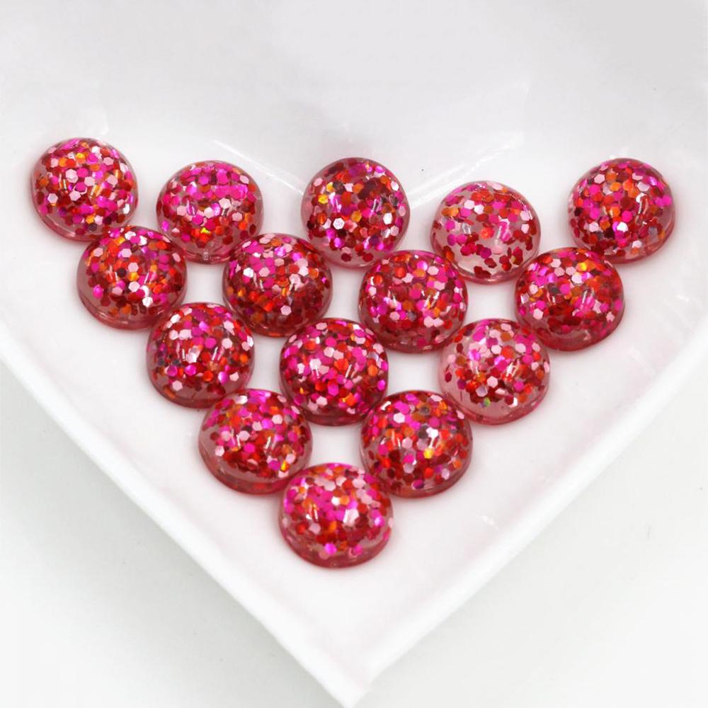 40pcs 12mm Resin Cabochons Dome Sequin Build-in DIY Jewelry Making Accessories Findings for Necklace Earrings