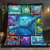 Cybernetic Marine Life 2D Flat Pattern Flannel Blanket, High Quality All Seasons, Home Decor, Warmth and Comfort, Perfect for Christmas Gifts.