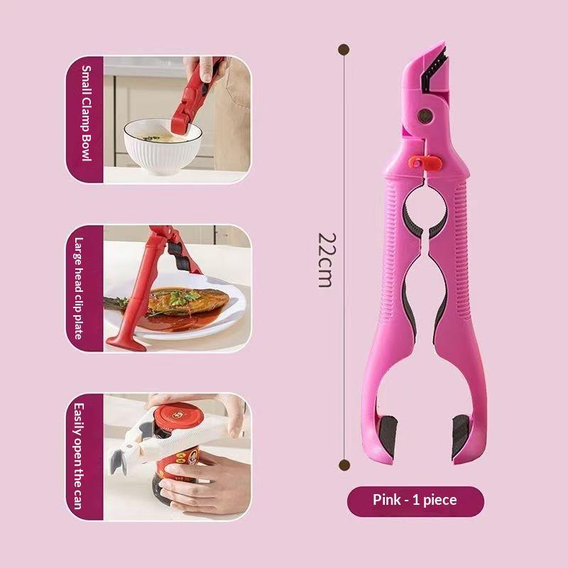 

Generic 3 In 1 Anti Scald Clip Double Head Non Slip Bowl Plate Gripper Thickened Multifunctional Kitchen Clip For Home Cooking троянди рожеві кольору