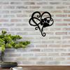 Charming Heart Paw Print Metal Wall Art: Modern Laser-Cut Pet Lover Gift for Home Decor