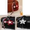 Sweet Cool Star Pattern Makeup Mirror With Beaded Butterfly Pendant For Fashionable Handbags