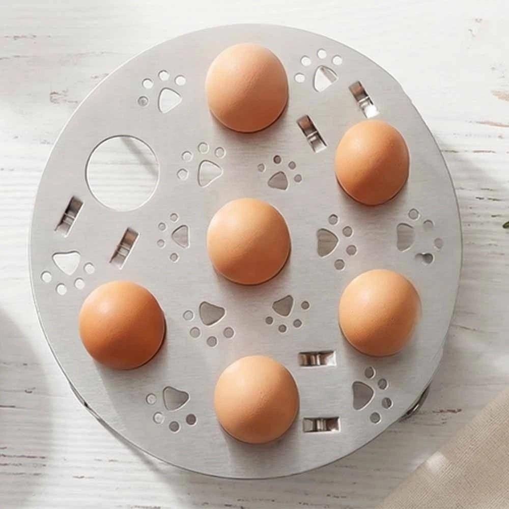 Thickened Stainless Steel Steaming Grid Round Folding Steamed Egg Rack  Steaming Eggs