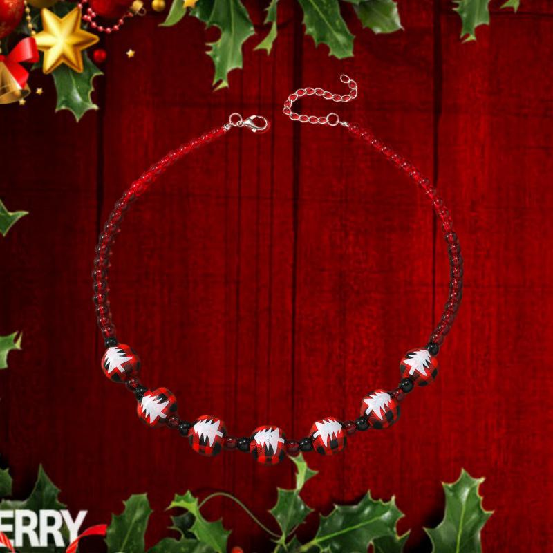 Unique And Stylish Christmas Tree Print Jewelry Set Necklace Bracelet Earrings And