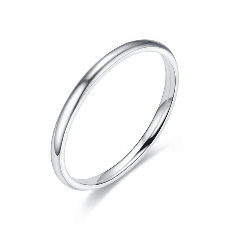 Men's 468mm Polished Titanium Steel Ring - Simple, Sweet Couple Style