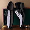Fashion Men Pointed Toe Leather Shoes Men's Business Formal Shoes Men's Bright Casual Shoes   Plus Size 38-48