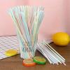 100pcs- Fluorescent Plastic Bendable Drinking Straws Disposable Beverage Straws Wedding Decor Kitchen Beverage Party Supplies