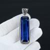 Long Tanzanite Gemstone Silver Antique Pendant, 925 Sterling Silver Pendant, Silver Long Tanzanite Jewelry, Pendant For Her, For Gifts