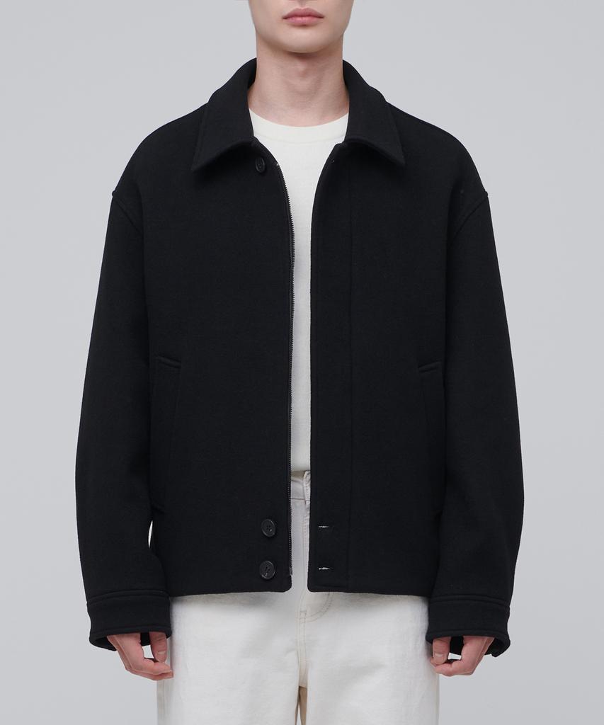 Musinsa Standard Cashmere Blend Oversized Minimal Blouson Jacket [Black]