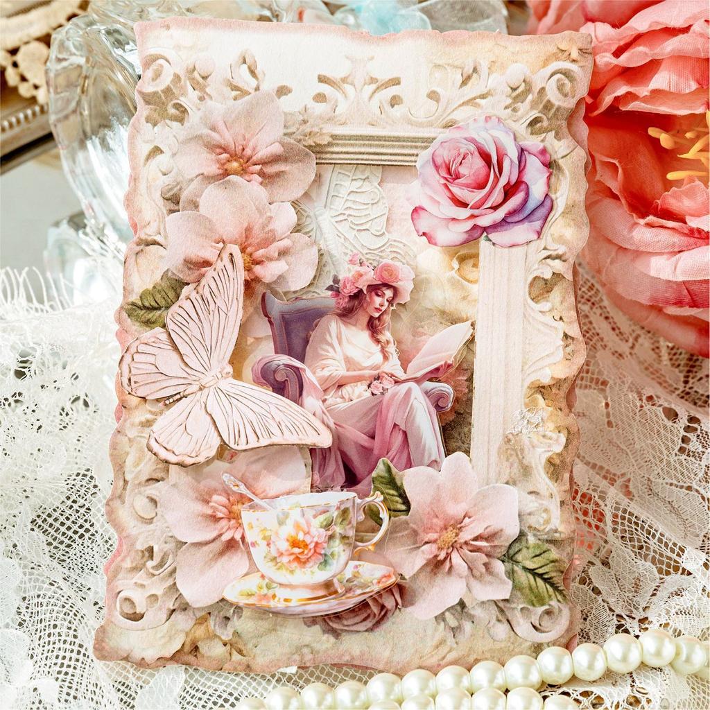 1PC Papel Material Serie Jardín Secreto Tema Flor Retro Cuaderno Bolsa Dolor Fondo Decoración DIY Base de Papel