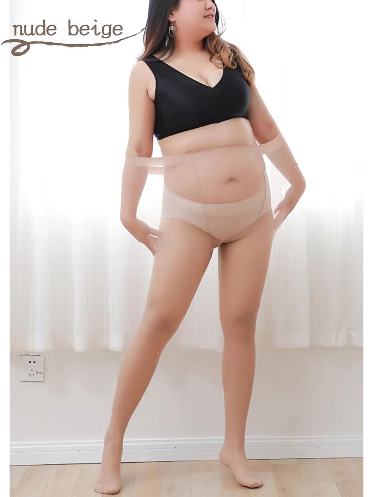 Large Loose Tall Formal Pregnancy 5 [Leiasnow] Stockings, Pantyhose, Size, Fit, Size, Thin, Wear, (Nude Beige, Pairs)