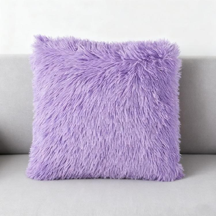 Long Plush Pillow Case Machine Washable Faux Furs Fabric Square Cushion Cover with Zippers Seasonal Home Decors