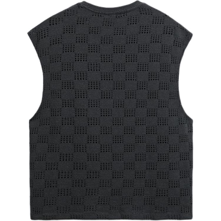 Zara Loose Jacquard American Round Neck Sleeveless T-Shirt Men Tops Gray 3992318-802