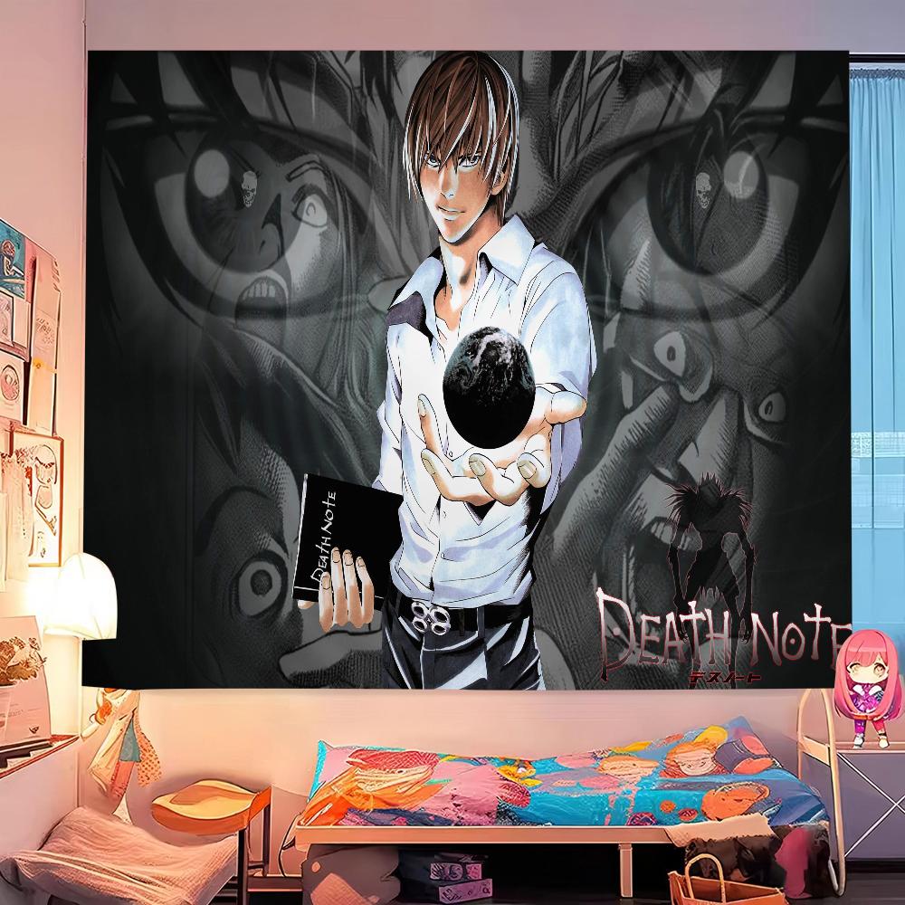 High Quality DDDeath Note Manga Tapestry Modern Stripe Dorm Wall Decoration MultiSize Flat Print Design