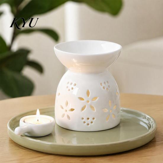 Essential Oil Diffuser for Home Ceramic Tealight Candle Holder, Burner Wax Melt Burners, Aromatherapy Aromatic Bedroom Aroma Decor Christmas