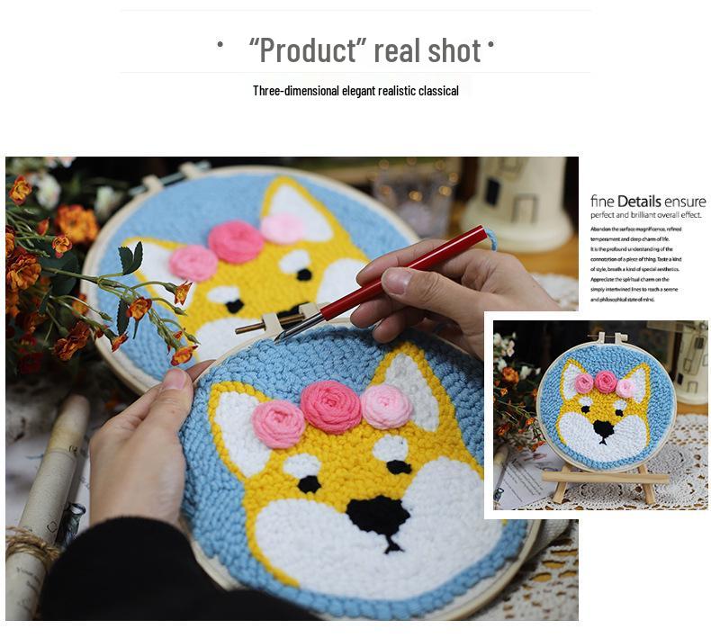 Suzi Embroidery Kids' Five Grains & Beans Cartoon Wool Canvas Art