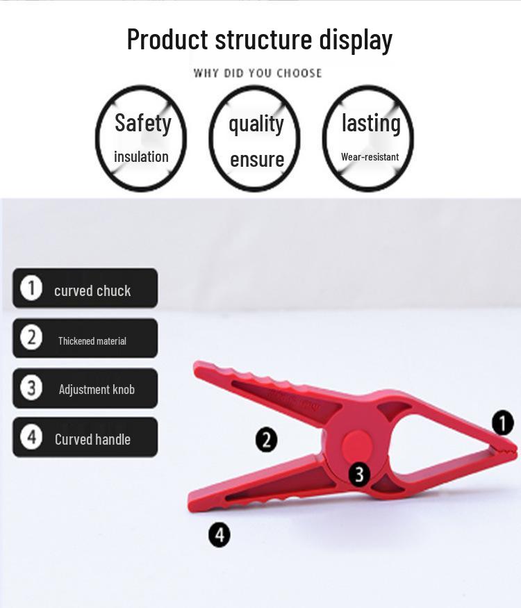 High/Low Voltage Electrician Epoxy Insulating Blanket Fixing Clip - Small Opening, Anti-Shake Alligator Clip