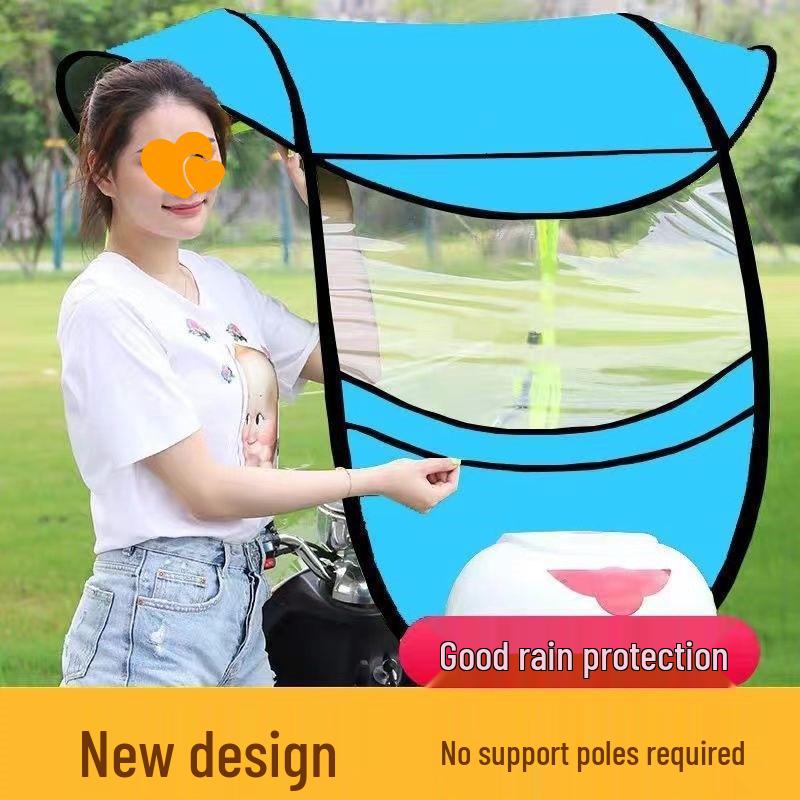 Detachable Electric Vehicle Canopy: Thickened Windshield Sunshade Umbrella Awning