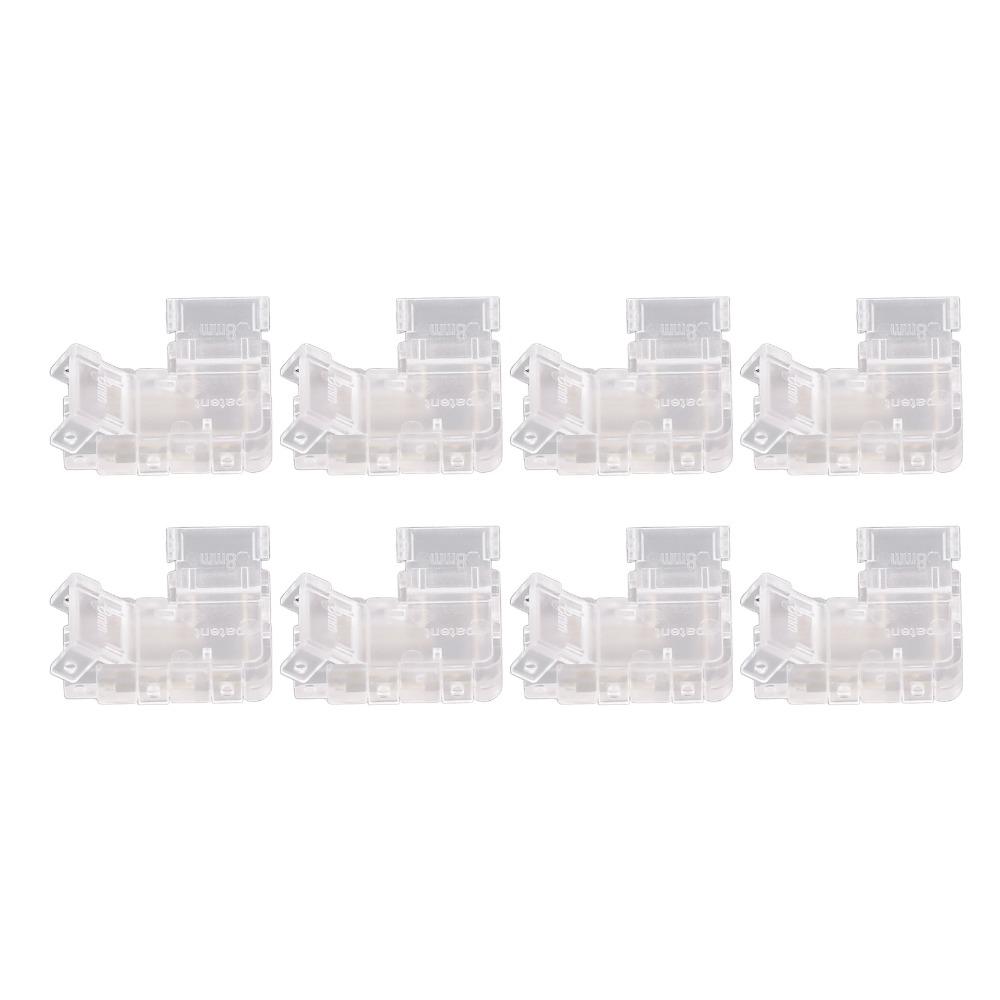 8pcs Transparent Strip Light Connector 2PIN LED Strip Connector  For COB LED Strip Light