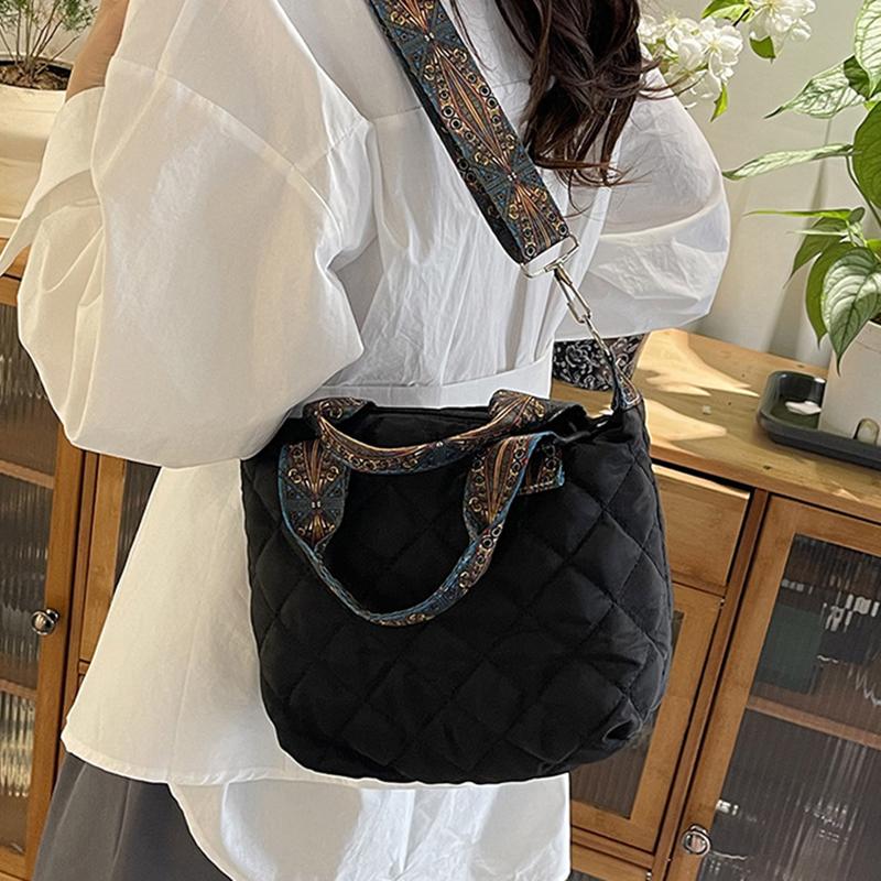 Prošívaná kabelka s horním uchem, kabelka přes rameno, velkokapacitní, kosočtvercový vzor, jednobarevná, vintage crossbody kabelka pro ženy do práce