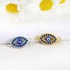 Elegant Copper Necklace and Bracelet Pendant Evil Eyes Charm with Sparkling Zirconia Handmade Jewelry Accessories