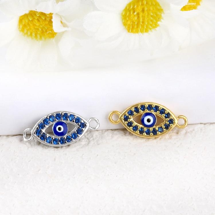 Elegant Copper Necklace and Bracelet Pendant Evil Eyes Charm with Sparkling Zirconia Handmade Jewelry Accessories