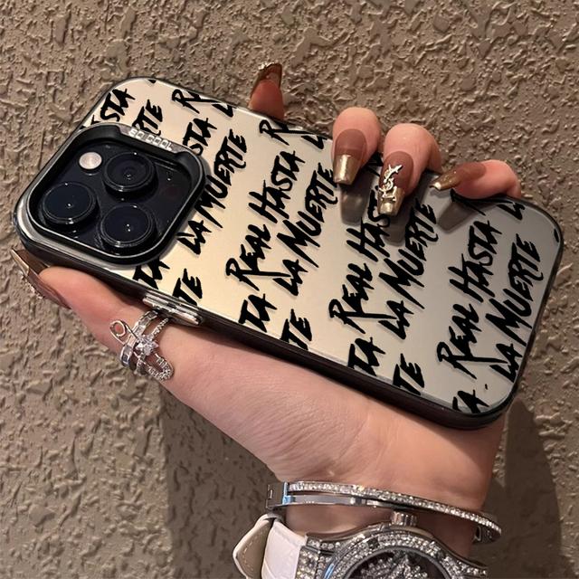 

Fashion Rapper Hot Plating Phone for iPhone 16 15 14 Plus 13 12 11 Pro Max 16E Shockproof Back Cover Bumper Case For iPhone 16E чорний