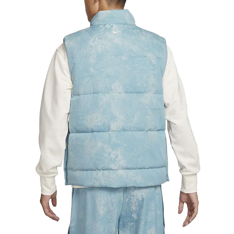 Nike Water-Resistant Basketball Warmth Elegant Jacquard Vest Men Vests Denim-Blue-Green White HF7721-464
