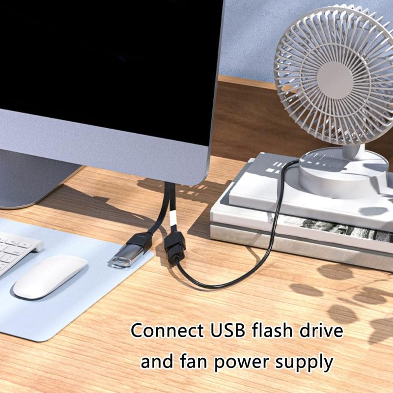 Double USB Splitter Cable 1 Male To 2 Female Power Extension Cord 90 Degree 480Mbps Transfer For Computer  Car Use