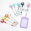 Portable Keychain with Retractable Beaded String Personalized Keyring Accessory