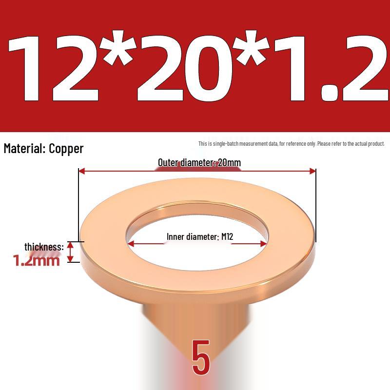 National Standard Red Copper Gasket Seal Ring and Flat Washer M3-M60mm for Marine Instruments