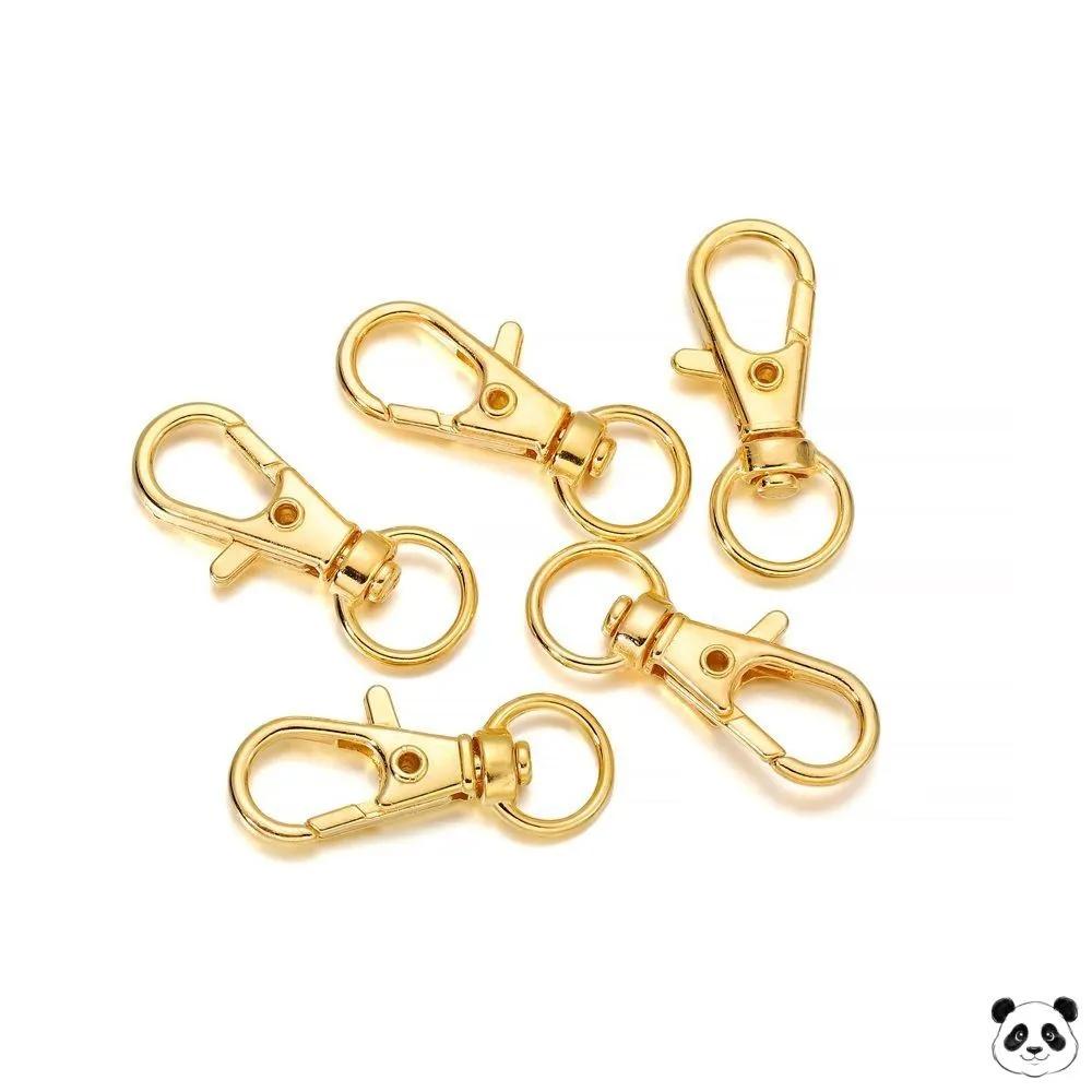 10pcs Metal Lobster Clasp Keychain Hooks with Split Rings Durable Swivel Snap Hooks for DIY Craft Making Accessories