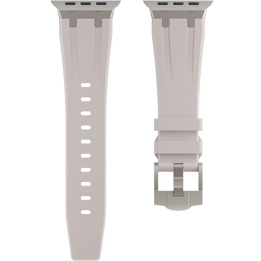 Silicone Strap for Apple Watch 1/2/3/4/5/6/7/8/9/10/11/SE Ultra 1/2/3 42/44/45/46/49mm, Beige