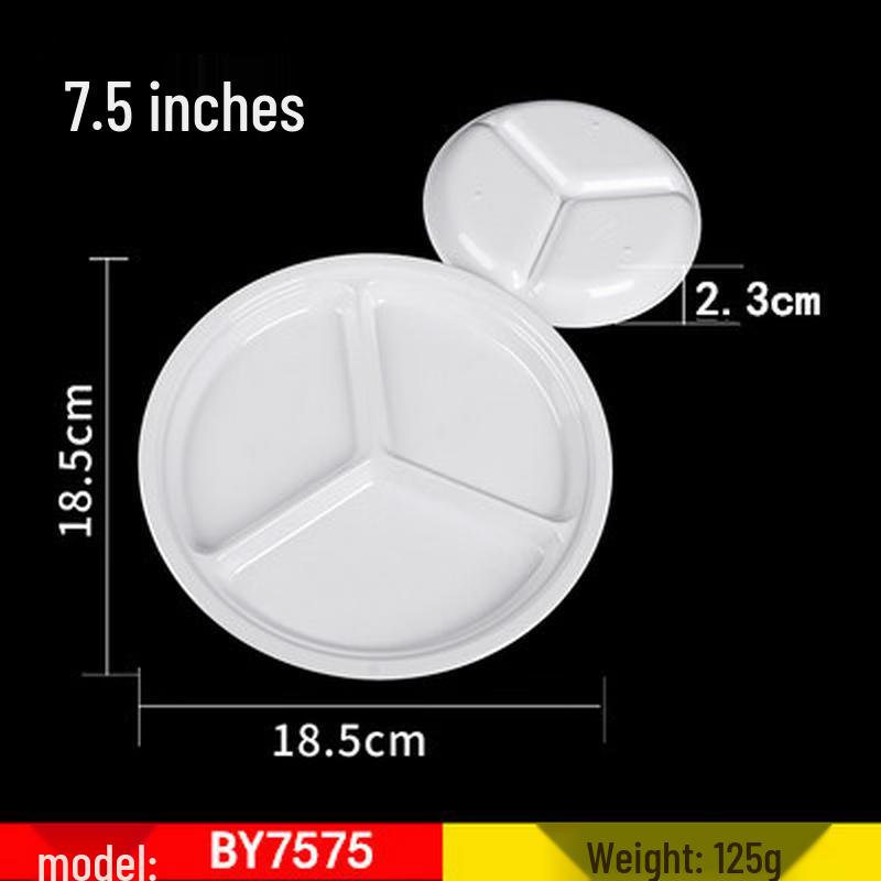 JiJun Melamine Divided Canteen Plates (10-Pack)