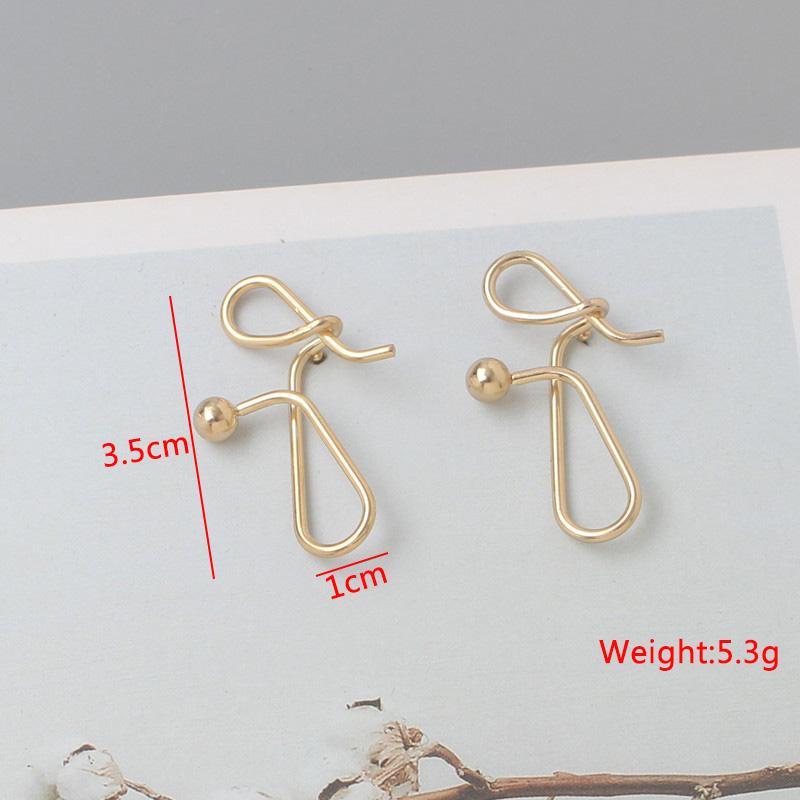 New Exaggerated Twist Metal Dangle Earrings for Women Gold Color Punk Fashion Female Hanging Earrings Boho Geometry Ear Zircon