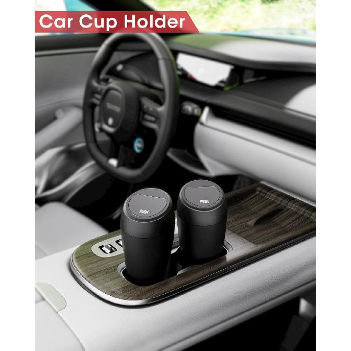 Aujen Car Trash Can - 2 Packs Car Accessories, Easy-To-Clean Garbage Can With Auto-Closing Lid, Litter Organizer And Storage With Disposable Bags,