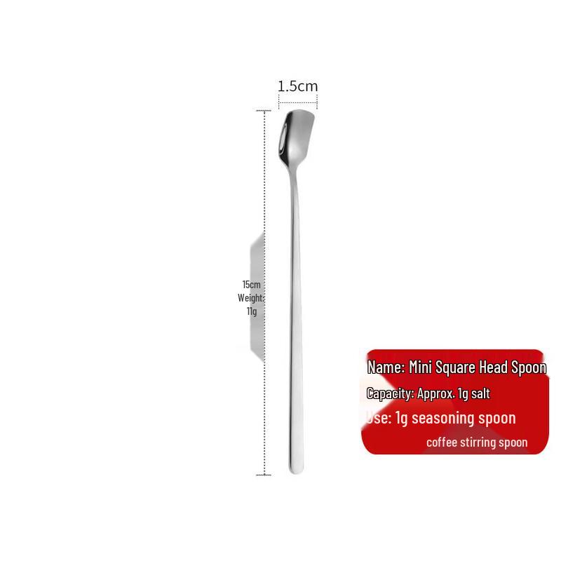 Qiwei Stainless Steel Long Handle Coffee & Dessert Spoon