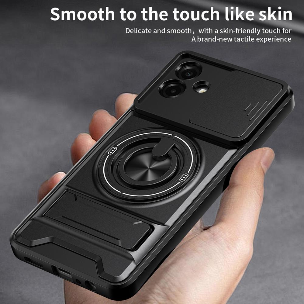 KEYSION Magnetic Phone Case for Samsung A07 A06 4G A05 Slide Camera Protection Upright Kickstand 360 Ring Shockproof Back Cover